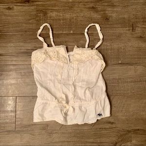 Abercrombie White & Cream Eyelet Blouse